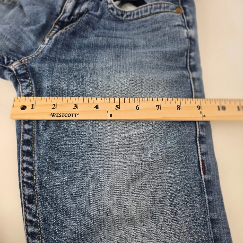 True Religion Jeans Mens 28 Blue Medium Wash Straight Horseshoe Embroidery